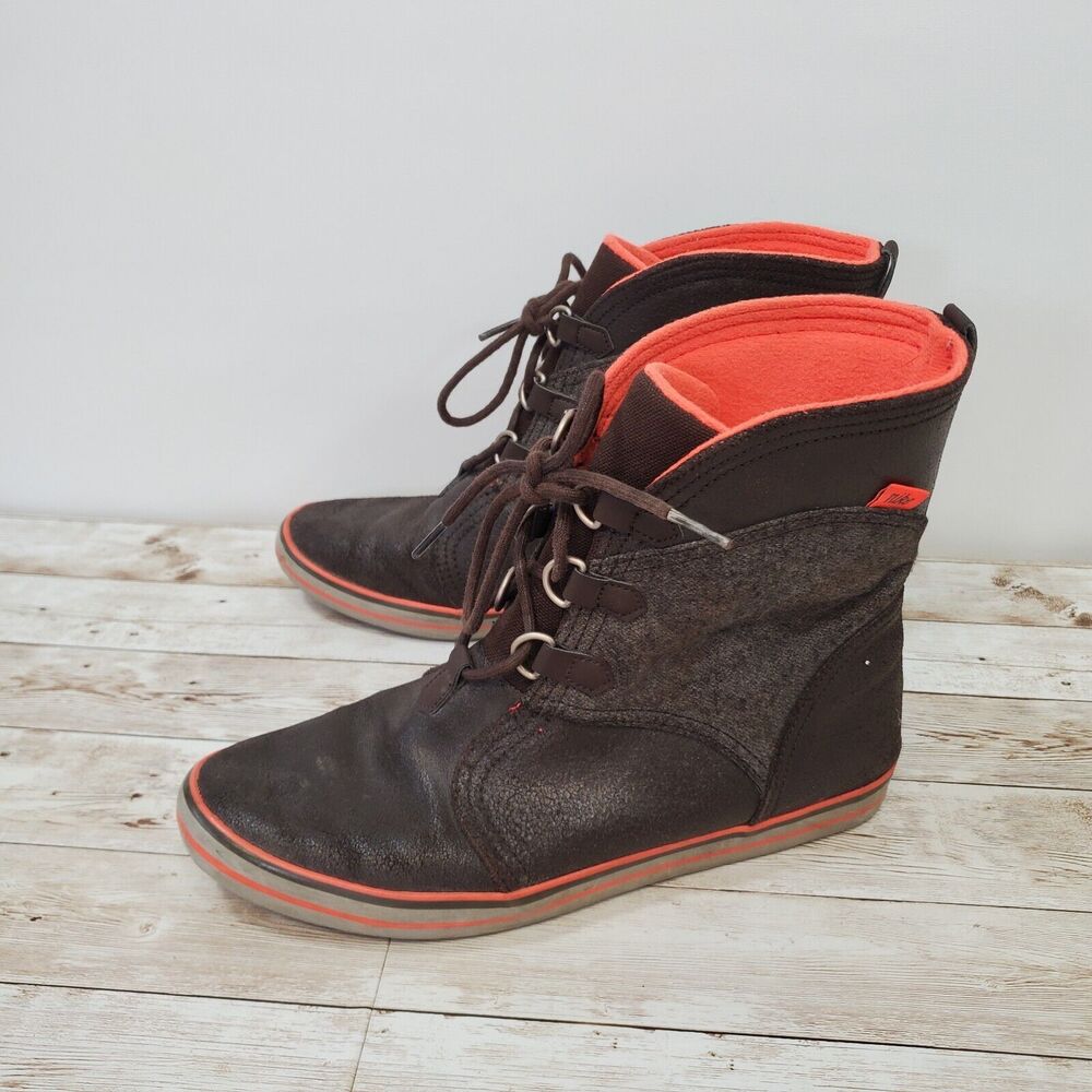 Nike Carico Boots Mid LTR 2012 LaceUps Brown Orange Womens Size 7.5 - 530910 010